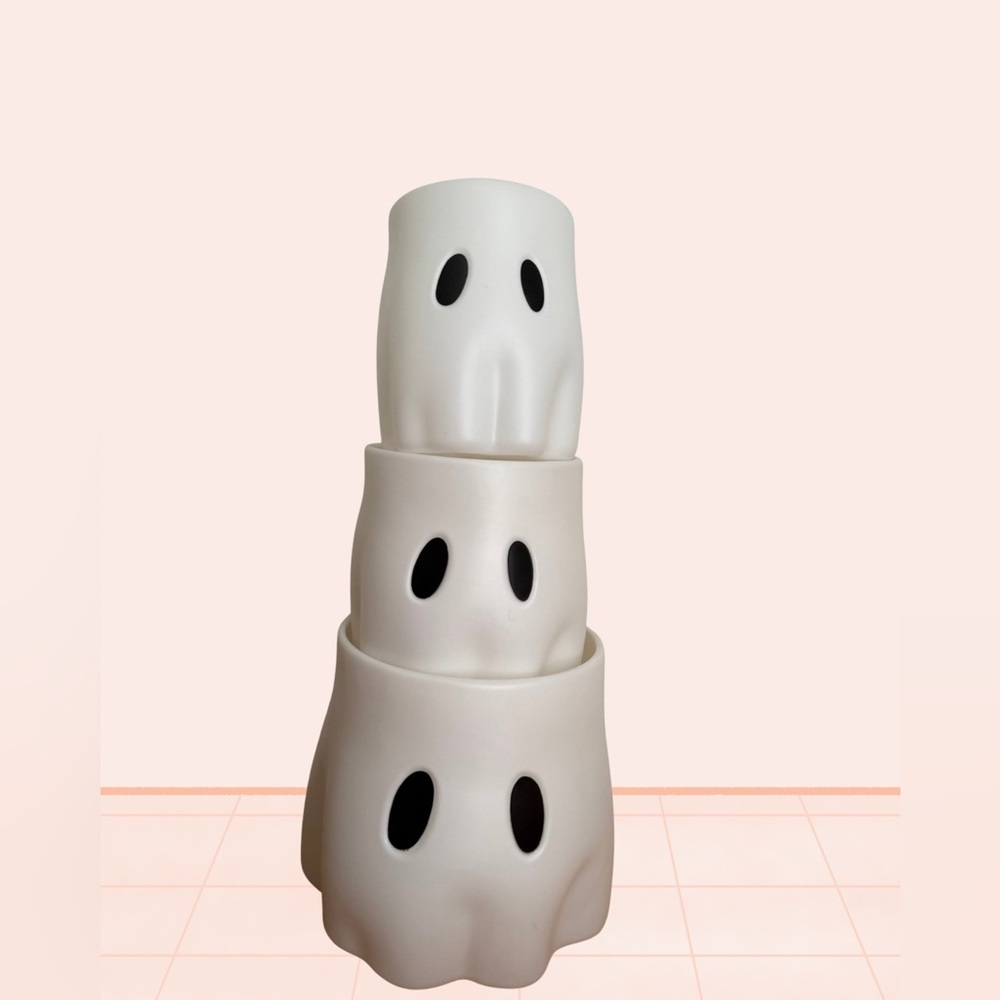 3pc Ghost Bucket Planter Set - Dollar General - Viral - Summerween